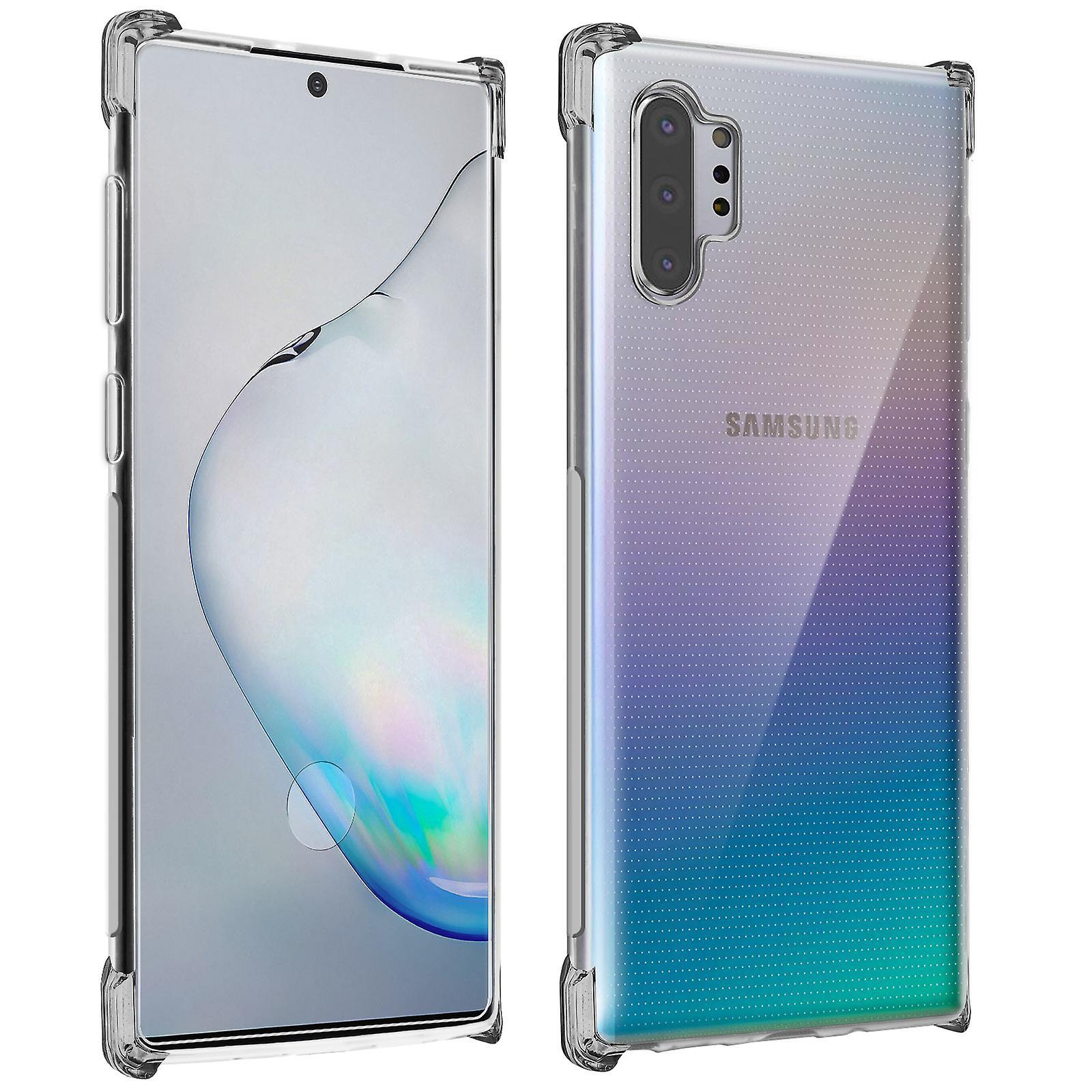 Avizar Protective pack for Galaxy Note 10 Plus Flexible cover + 9H tempered glass film Transparent