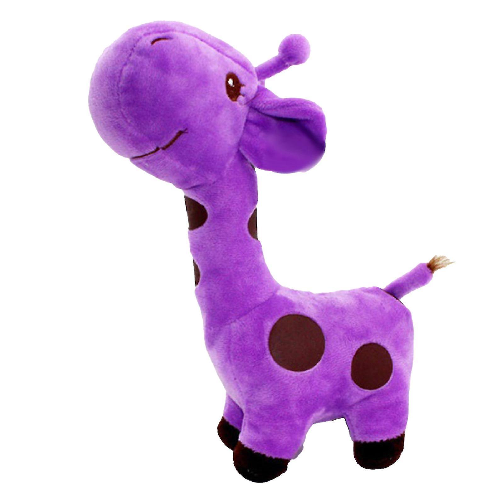 Stuffed Toy Skin-friendly Cartoon Animal Giraffe Shape Stuffed Animal Plush Toy for Kid - ZHENV Purple