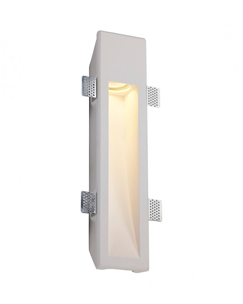 Volani Alisha Large Recessed Wall Lamp, 1 X Gu10, White Paintable Gypsum, Cut Out: L:453mmxw:103mm