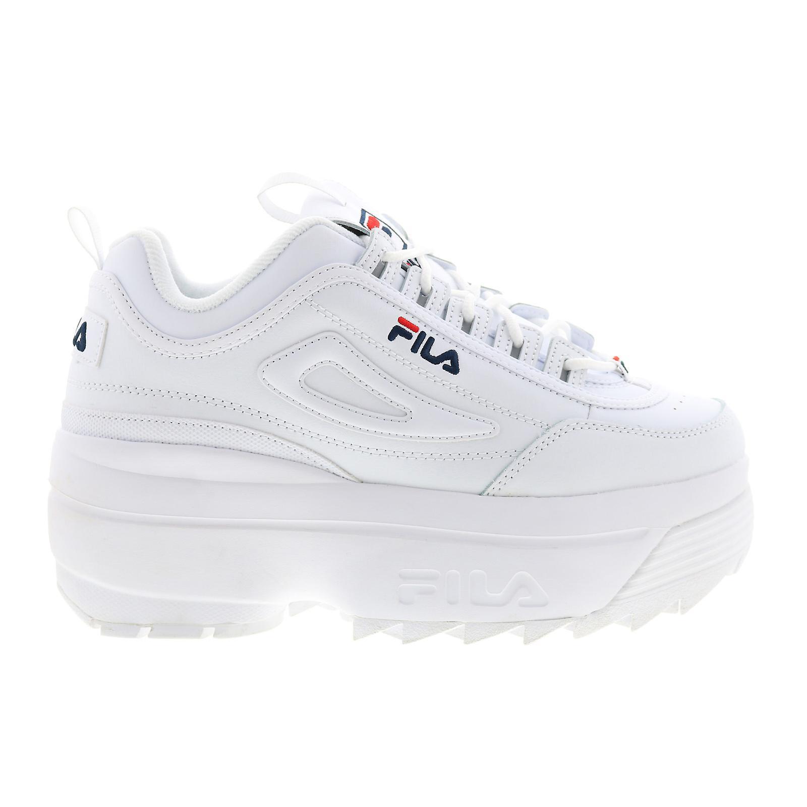 Fila Adult Womens Disruptor II Wedge Lifestyle Sneakers White Red Blue US 8.5