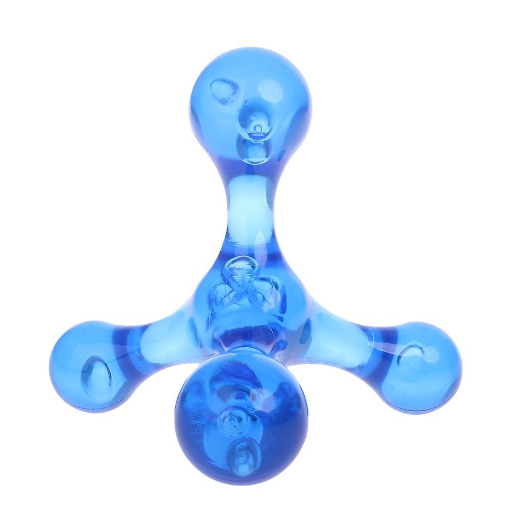 unbrand Mini Personal Handheld Massager 4 Balls Muscle Relaxing Body Neck Massage Tool Blue