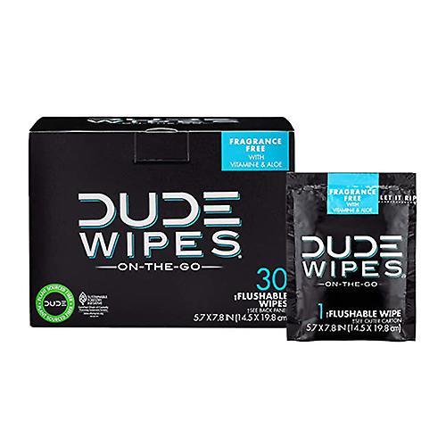 Dude Wipes Disposable Individual Wet Wipes Travel Pack, 30 Count (Pack of 1)