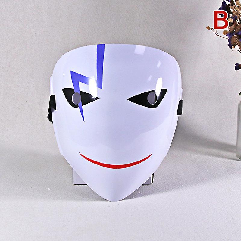 Unbrand Cosplay Kagetane Hiruko Burakku Buretto Full Face Anime Black Bullet Smile Mask White B