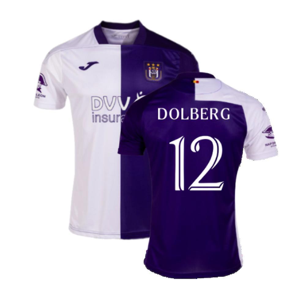 Joma 2023-2024 Anderlecht Home Shirt (Dolberg 12) Purple Small - 36-38 inch Chest