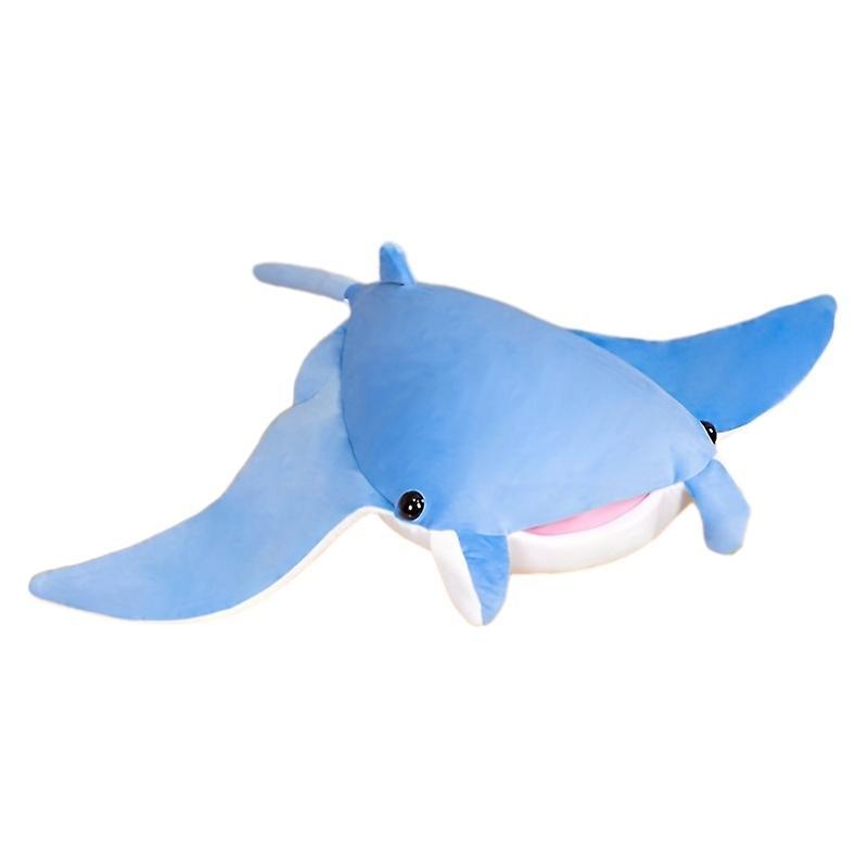 Wiuo Bear Manta Fish Aquarium Doll Manta Ray Aquarium Plush Doll Toy blue