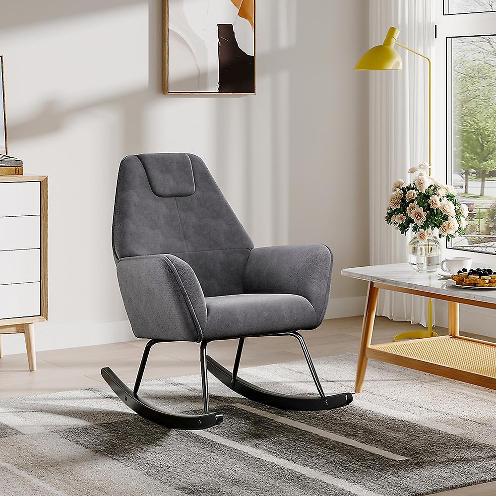 Living And Home Livingandhome Comfy Nursery Rocking Chair Grey