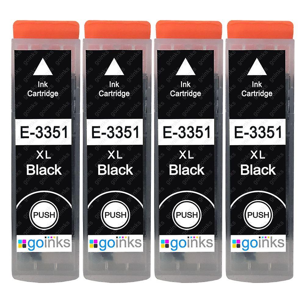 4 Black Ink Cartridges to replace Epson T3351 (33XL Series) Compatible/non-OEM from Go Inks