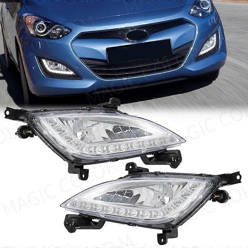 Youping For Hyundai Elantra GT I30 2012 2013 2014 2015 2016 DRL Fog Covers Daytime Running Lights Car Front Bumper Fog Lamp Assembly 12V 2 Covers O...