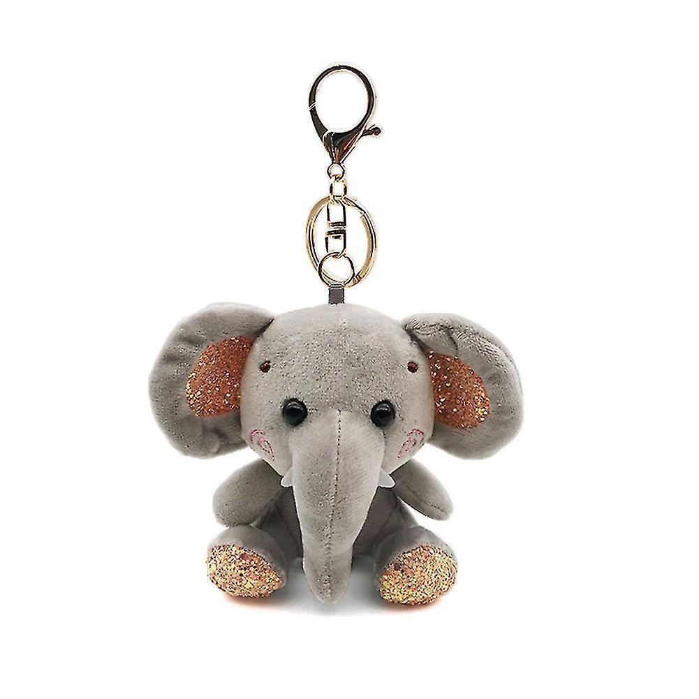 Sinknap Mini Elephant Plush Stuffed Doll Pendant Keychain Key Chain Holder Bag Decor Grey