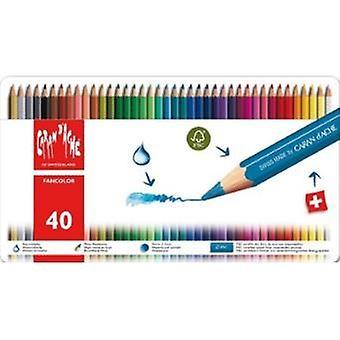 Caran D'Ache Caran Dache Metal tin with 40 Water-Soluble Colour Pencils