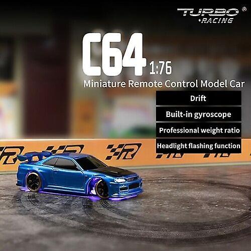 Unbrand TURBO RACING C64 Full Scale Mini Remote Control Drift RC Car With Gyro Blue