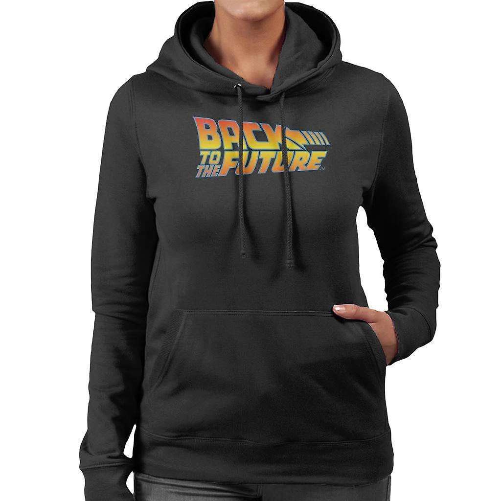 Back to the Future Classic Movie Logo Women's Hooded Sweatshirt Black XX-Large