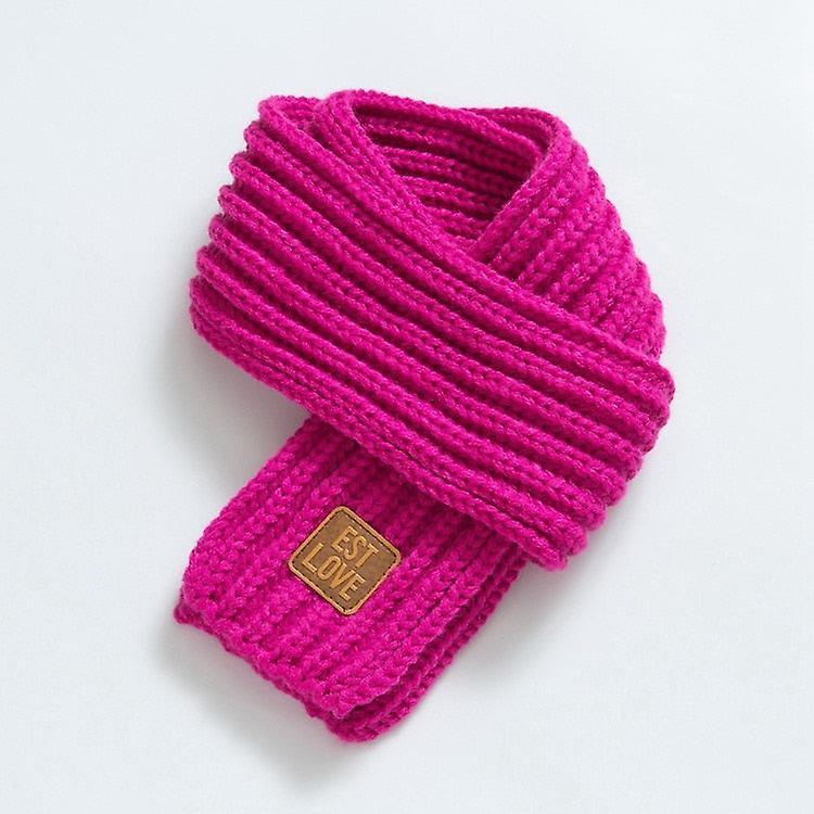 Slowmoose Winter Warm, Knitted-unisex Baby Scarf Dark Pink