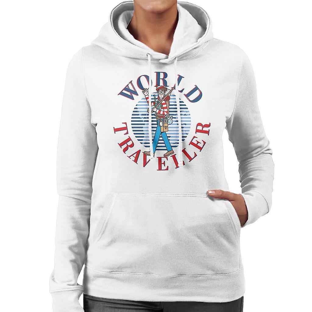 Wheres Wally Where's Wally World Traveller Women's Hooded Sweatshirt White Medium