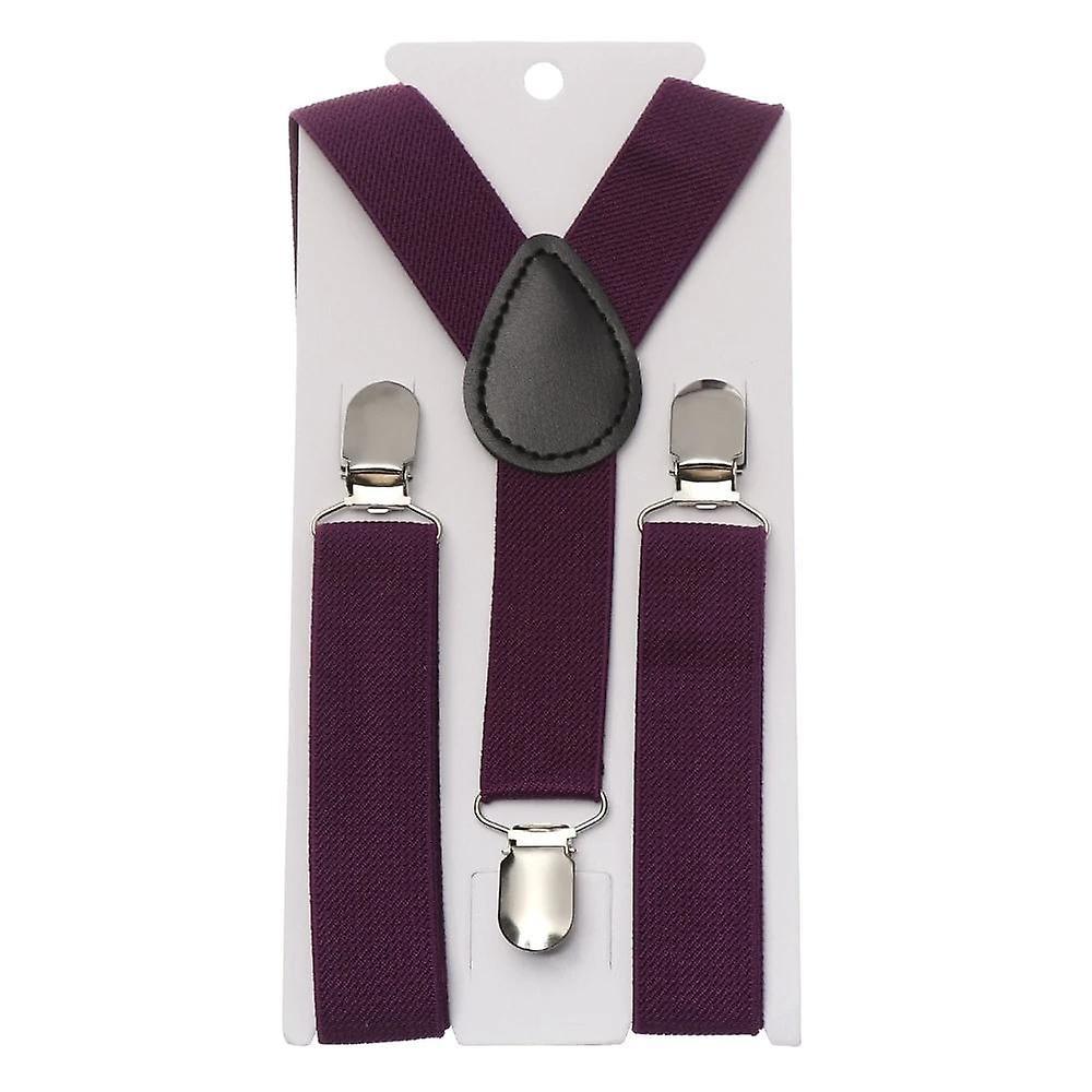 Slowmoose Adjustable Elastic Suspenders And Bow Tie type 2-purple