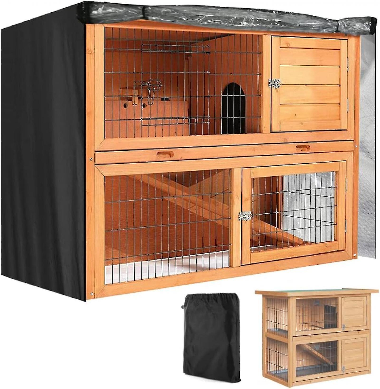 Yuheng 122x50x105cm Rabbit Hutch Cover Double Decker Hutch Dust Cover Waterproof Windproof Rabbit Crate Cover for Winter Outdoor