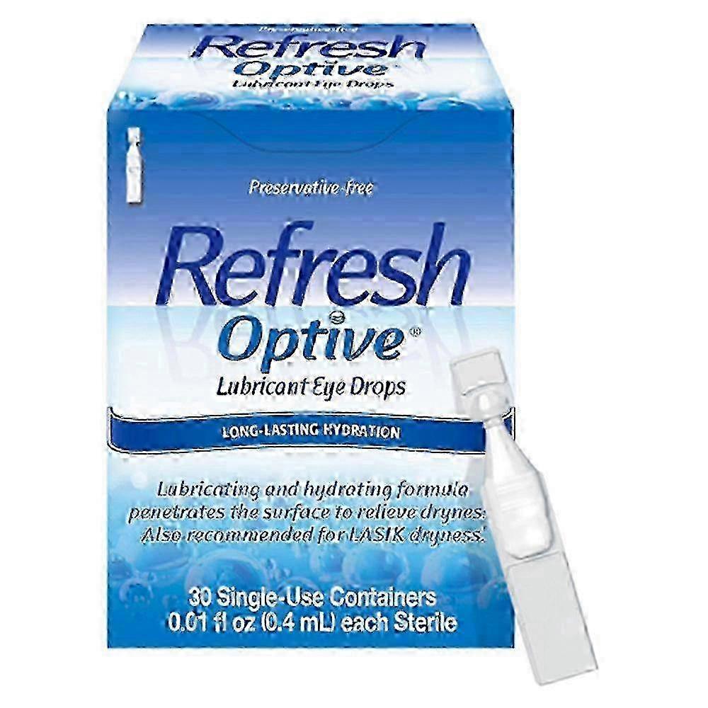 Refresh Optive Lubricant Eye Drops, Single-use Containers, 30 Ea