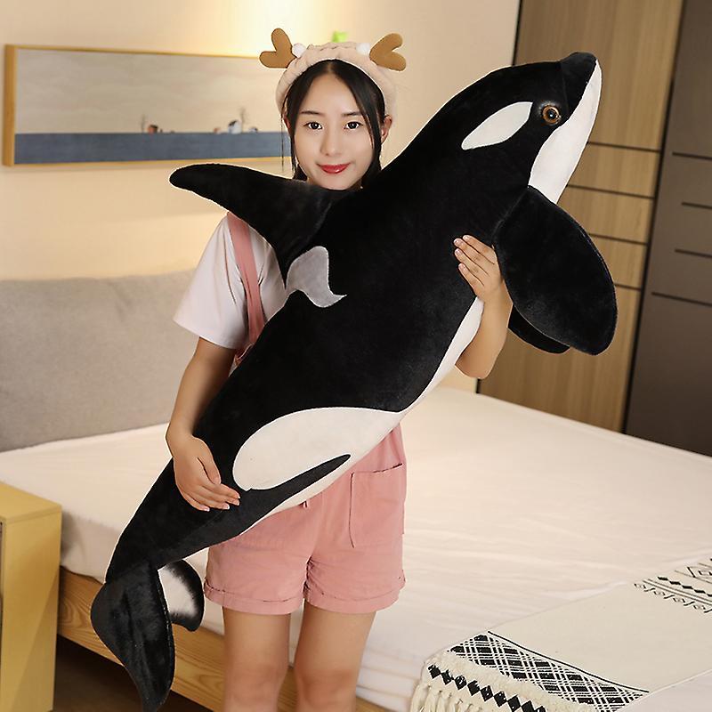 Stuffed Animals 50/75cm Simulation Killer Whale Plush Toys Stuffed Orcinus Orca Fish Doll Shark Cartoon Soft Sleep Pillow Kids Girls Baby Gift