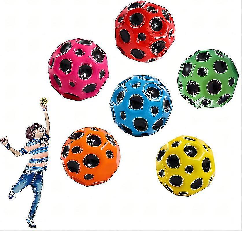 Aswei 6-pack Astro Jump Balls, Space Theme Rubber Bouncy Balls For Kids