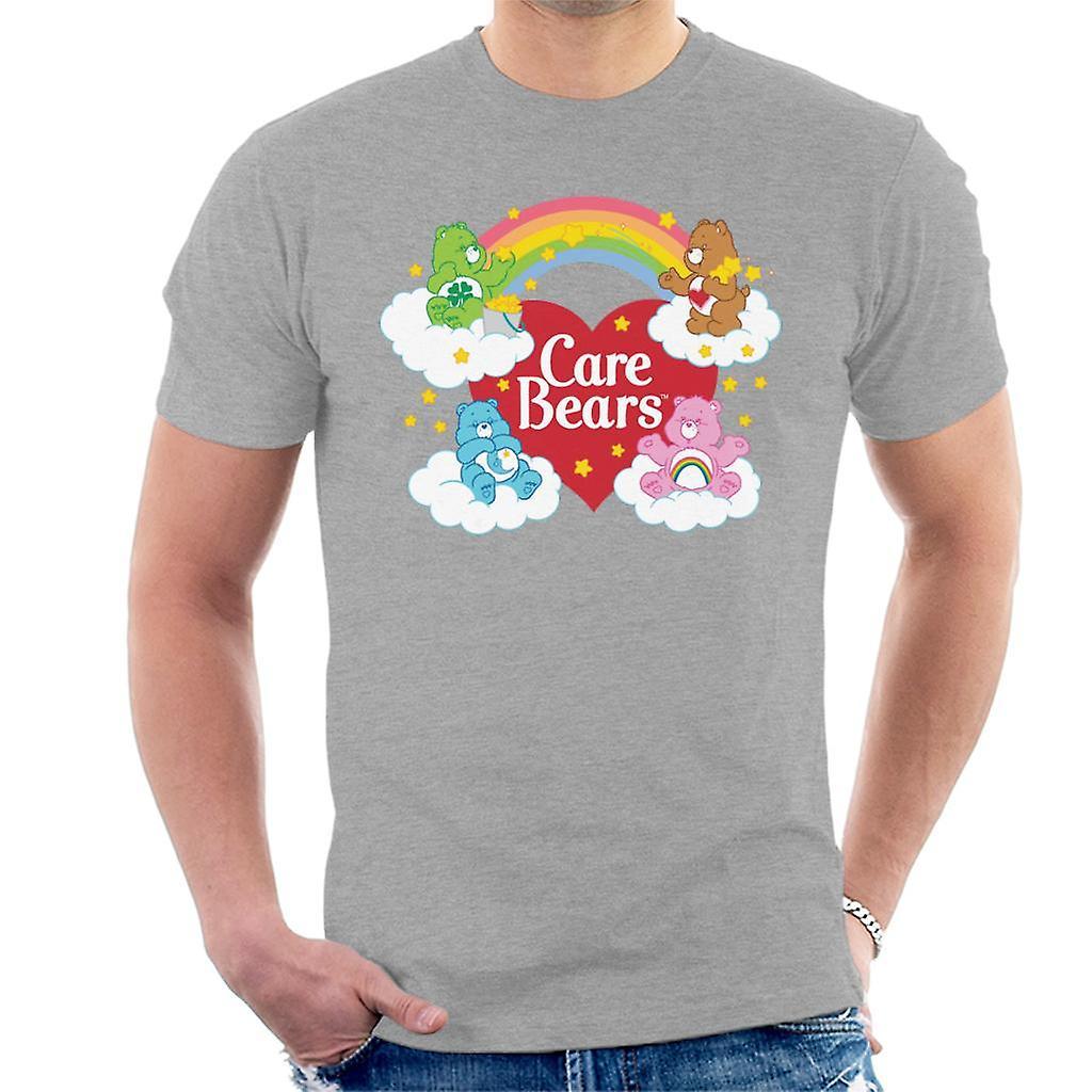 Care Bears On Clouds Men's T-Shirt Heather Grey XX-Large