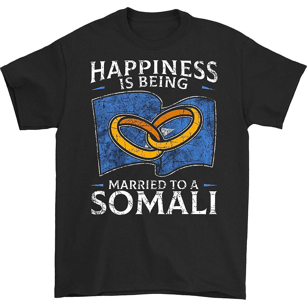 HISHARK Happiness is being married to a somali t-shirt black M