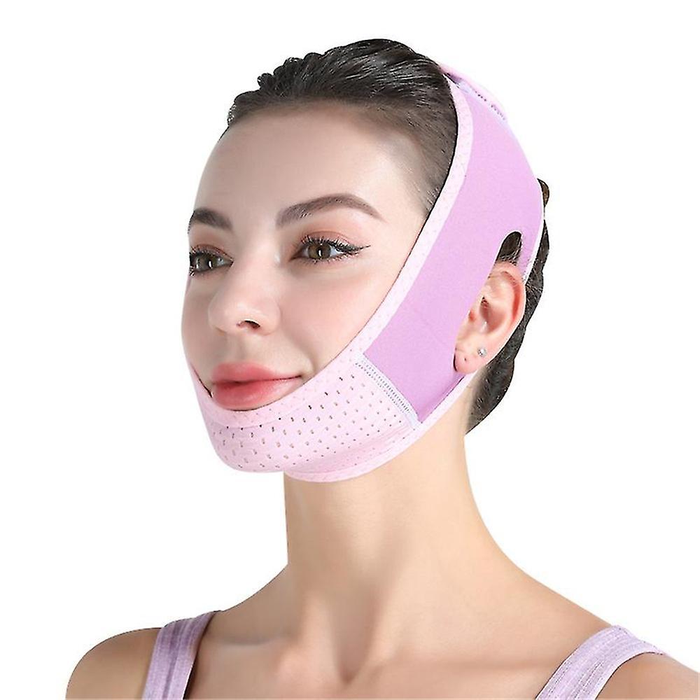 Ochime Reusable  Facial Slimming Strap Double Chin Reducer V Line Mask Pink Purple