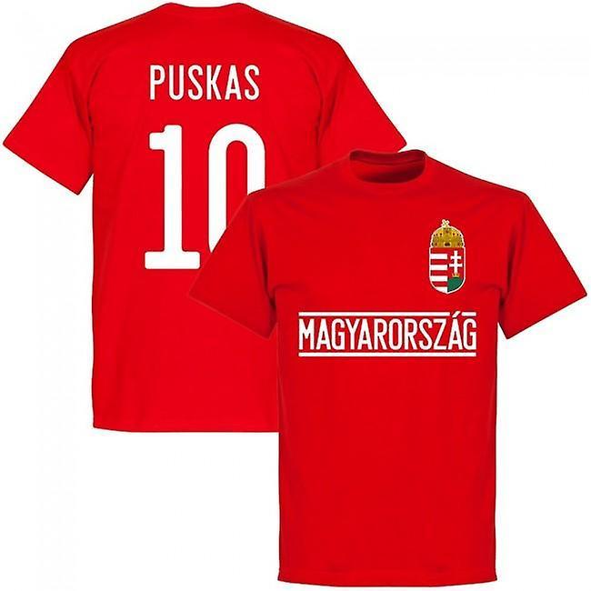 Soccer Tees Hungary Puskas 10 Team T-Shirt - Red L