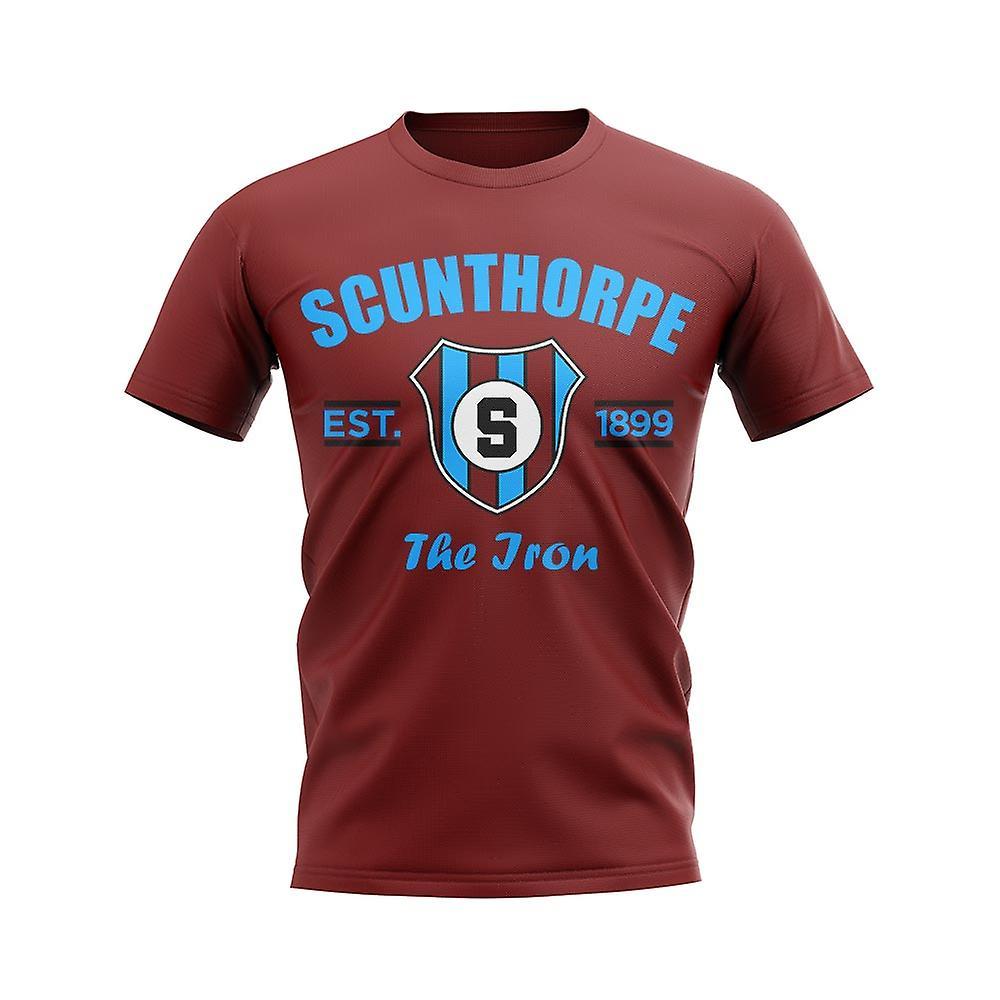 UKSoccerShop Scunthorpe Established Football T-Shirt (Maroon) Womens XXL (Size 18 - 40 inch Chest)