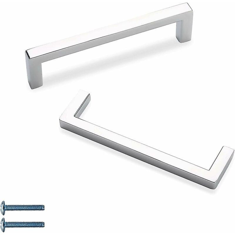 Dewenwils DWW-Lot de 2 Poignes Argent Meubles en Acier Inoxydable 128mm Poignees pour Porte Armoire avec Vis