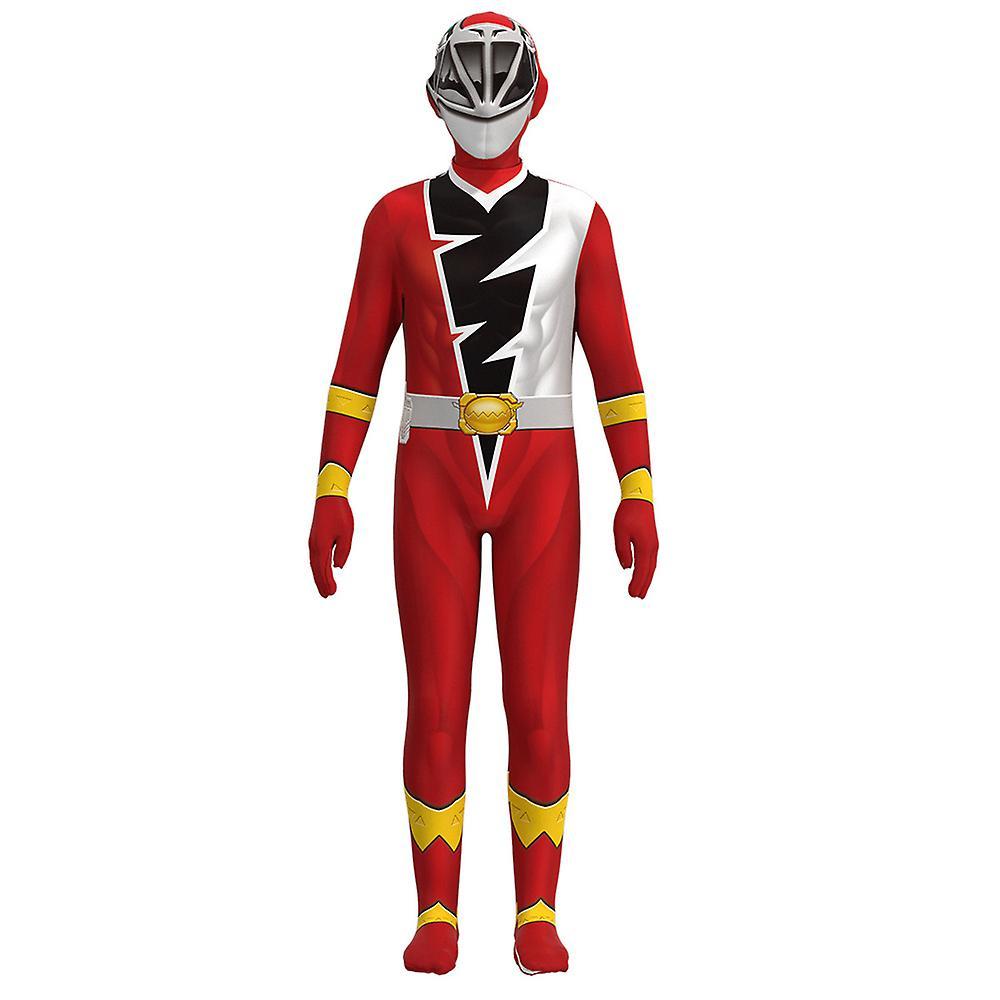 Eocici 4-9 Years Kids Boys Girls Kishiryu Sentai Ryusoulger Cosplay Party Costume Jumpsuit Halloween Christmas Gifts Red 8-9 Years