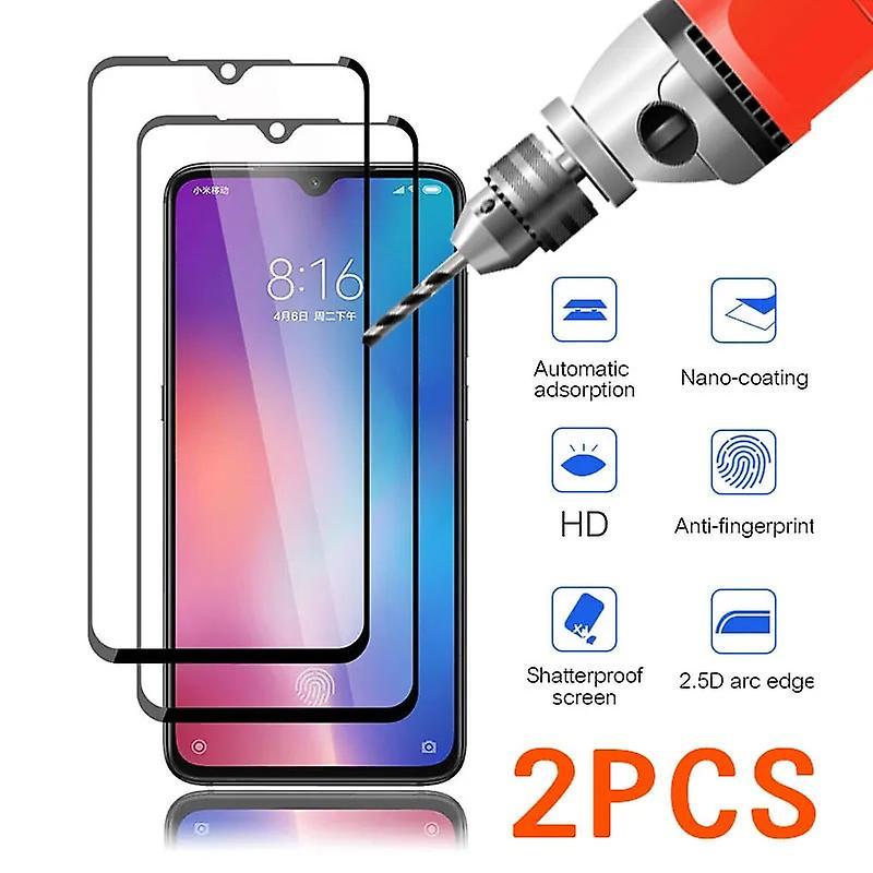 Jusch 2PCS Full Cover Tempered Glass For Xiaomi Redmi Note 9 Pro Screen Protector Glass