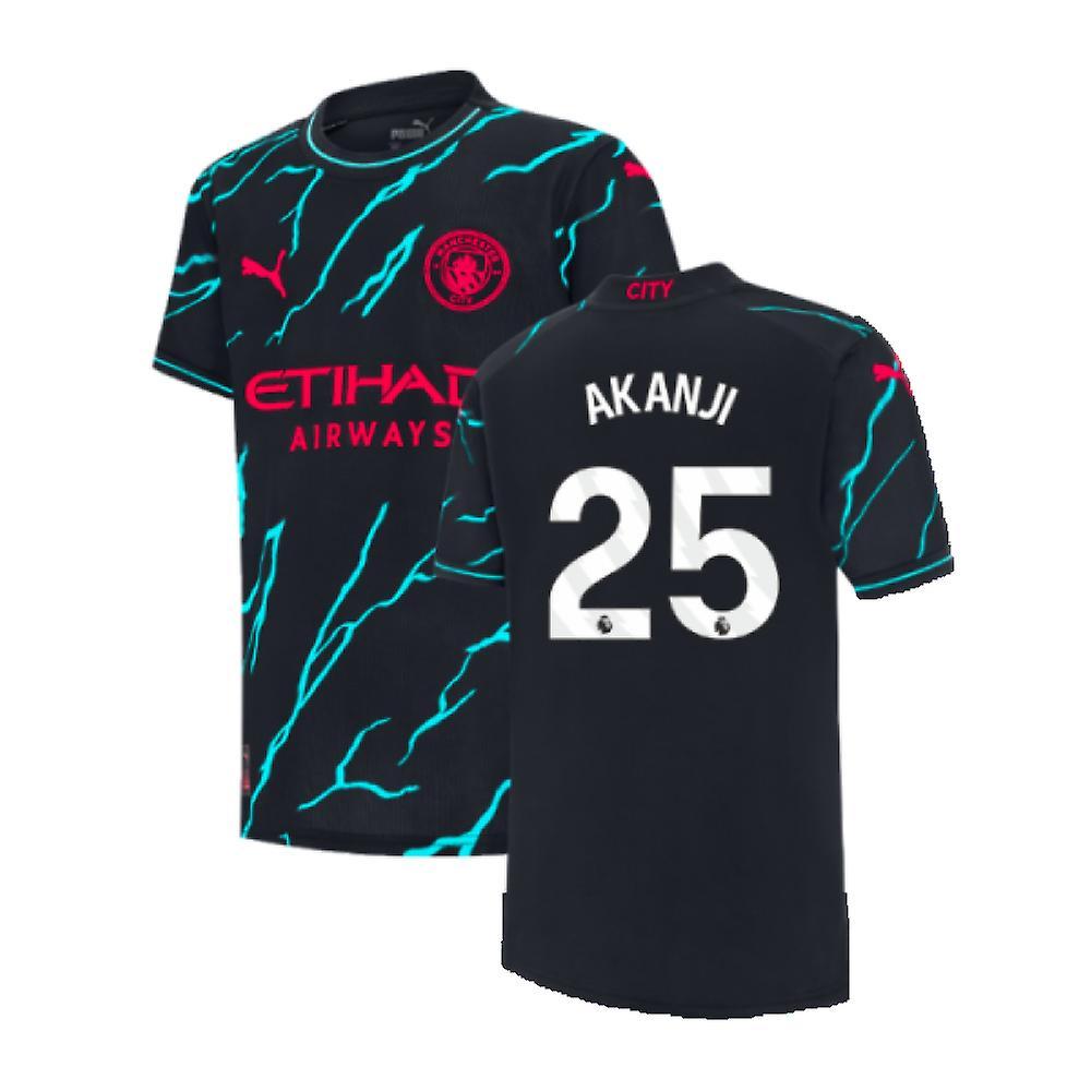 Puma 2023-2024 Man City Third Shirt (Kids) (AKANJI 25) Navy 13/14 Years - 32-34 inch Chest