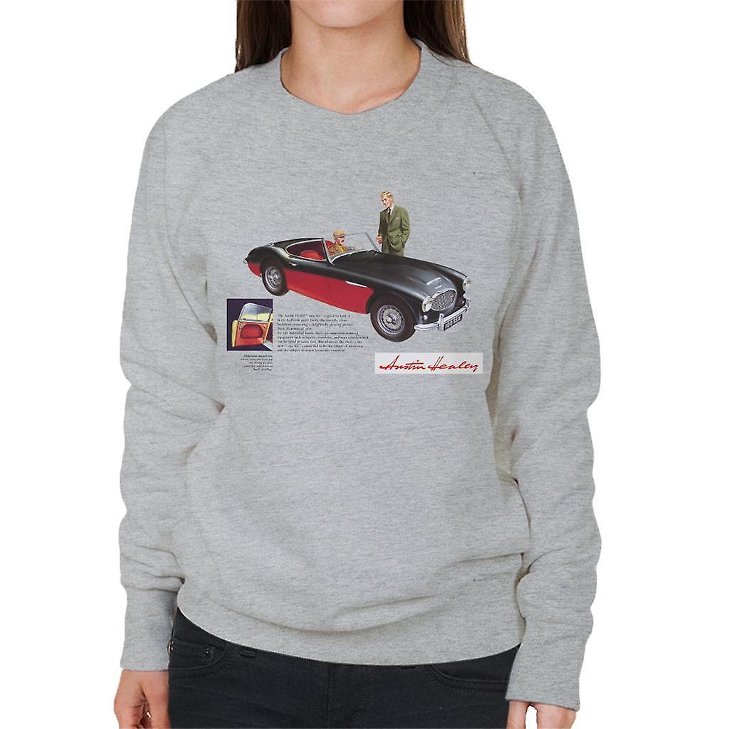 Austin Healey Black 100 Six British Motor Heritage Women's Sweatshirt Heather Grey Medium