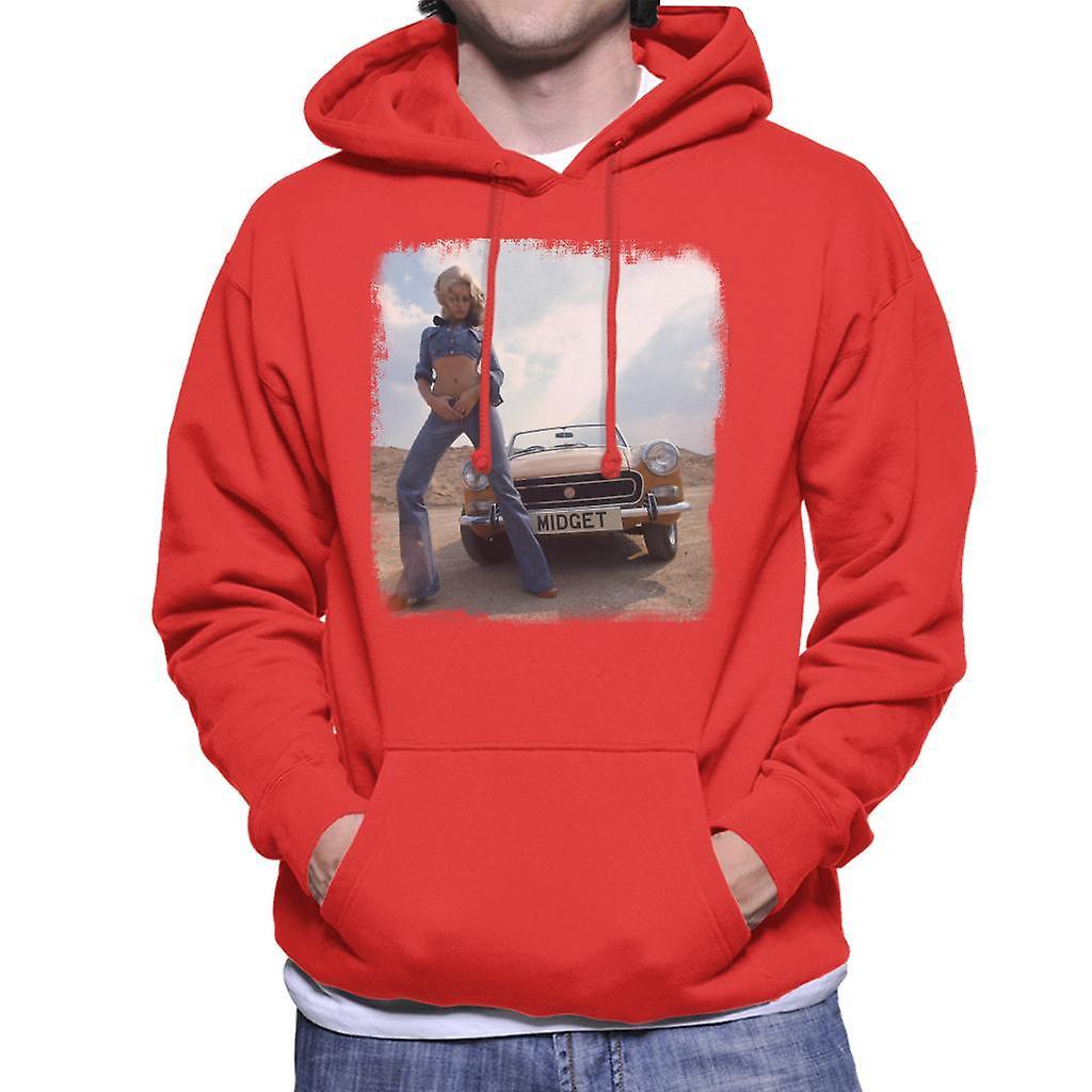 MG Midget British Motor Heritage Men's Hooded Sweatshirt Red X-Large