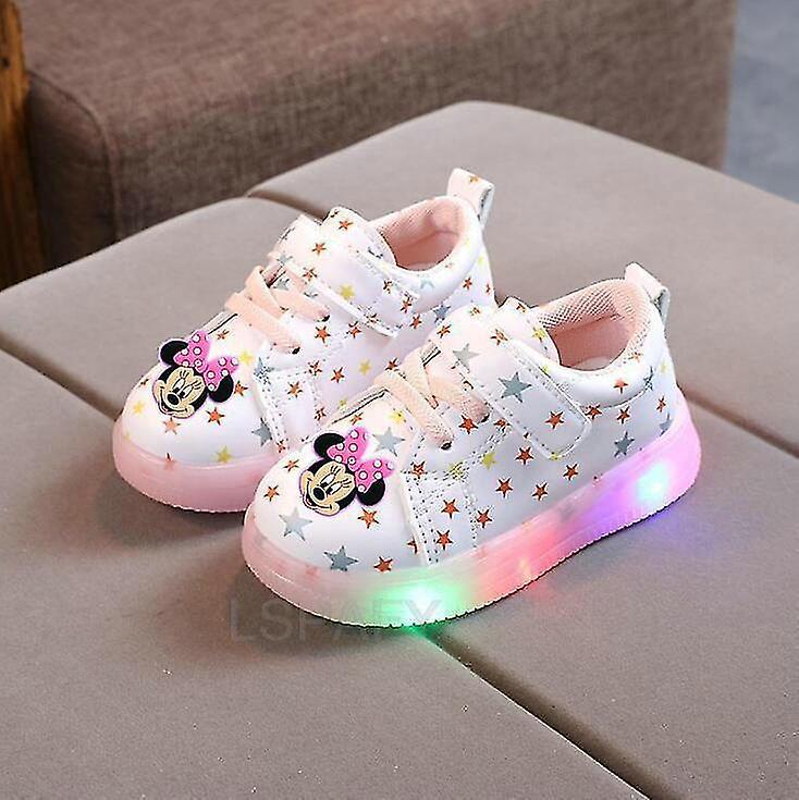 SJJYV Animation Children Glowing Sneakers Kid Princess Girls Led Shoes Cute Minnie Mouse Baby Sneakers With Light Shoes Krasovki Luminous Color 01 ...