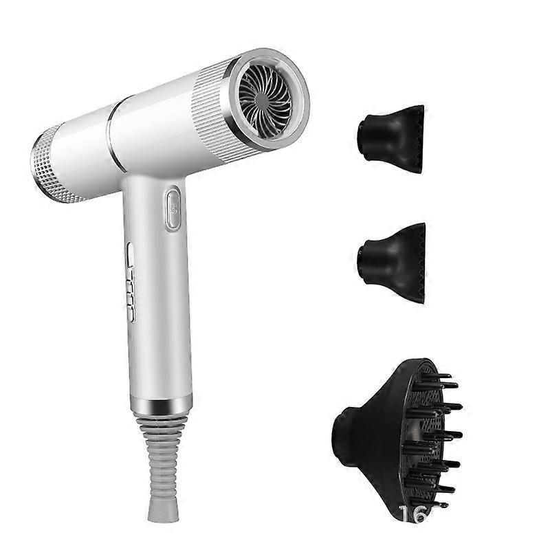 Shmshng Salon T-Shape New Concept White Ultra Liteweight Hair Dryer with 3 nozzles