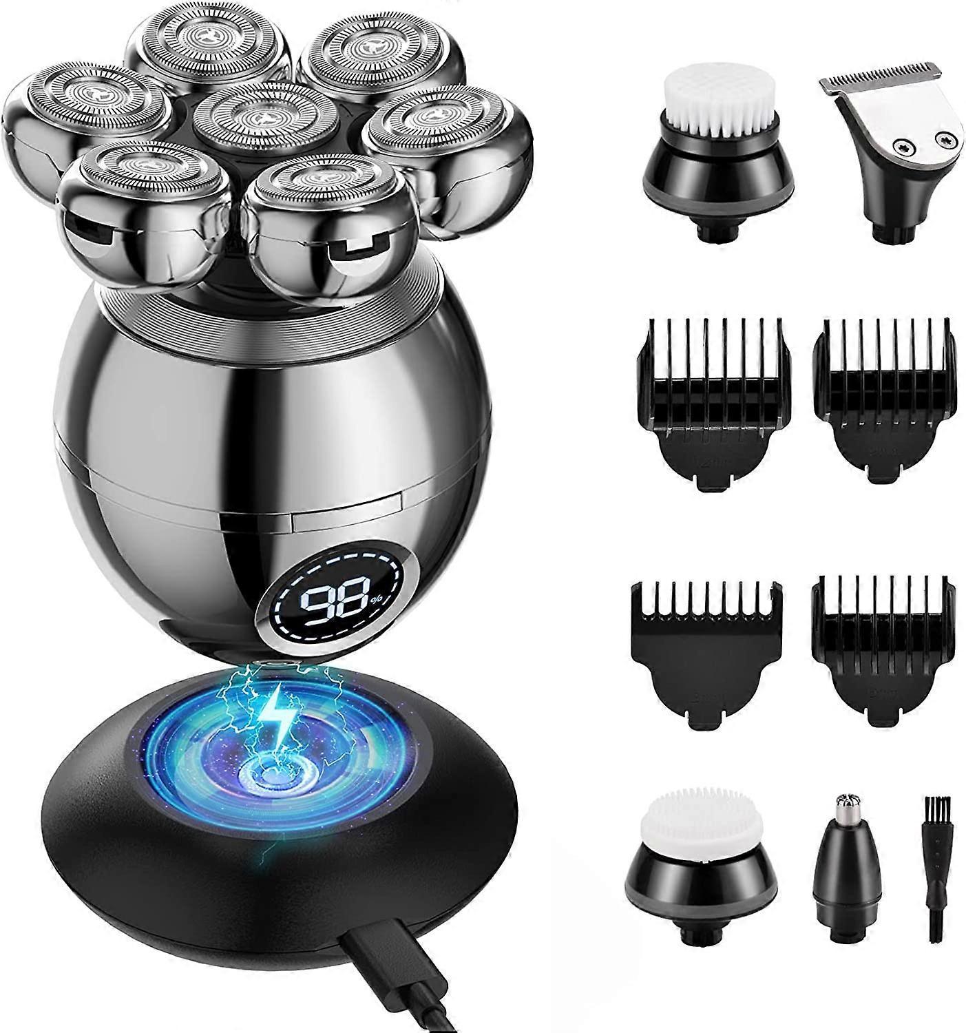 Kensty 7D Bald Head Shavers for Men, Beedove 6 in 1 Wet Dry Electric Shaver for Face & Head