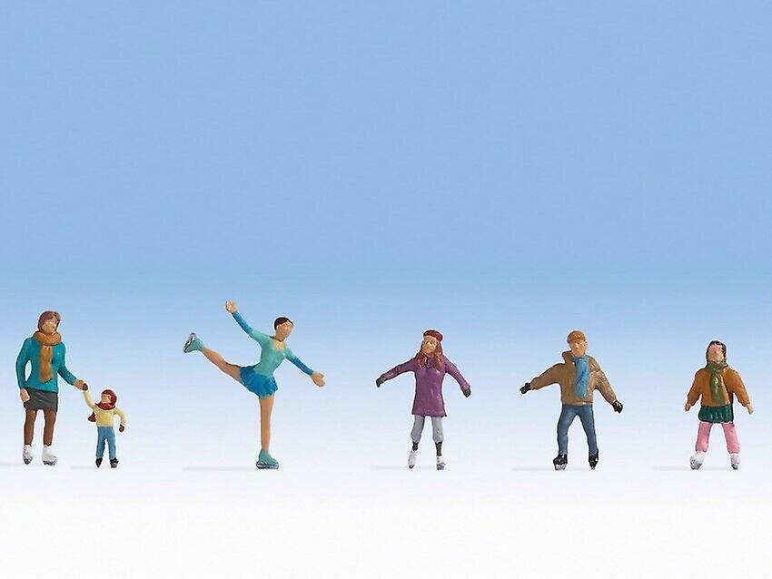 Noch N15824 Ice Skaters (6) Figure Set HO 1:87 (OO gauge compatible) Plastic Painted Figures [HO] Scale model