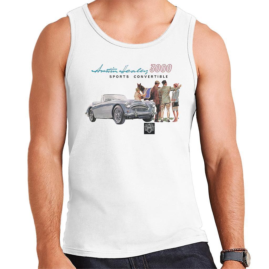 Austin Healey 3000 Sports Convertible British Motor Heritage Men's Vest White Medium