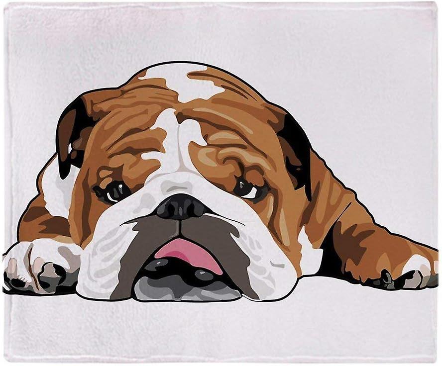 Kerota Soft Fleece Blanket  Teddy The English Bulldog   Throw Blanket Suitable for Sofa or Bed 80x60in 200x150cm