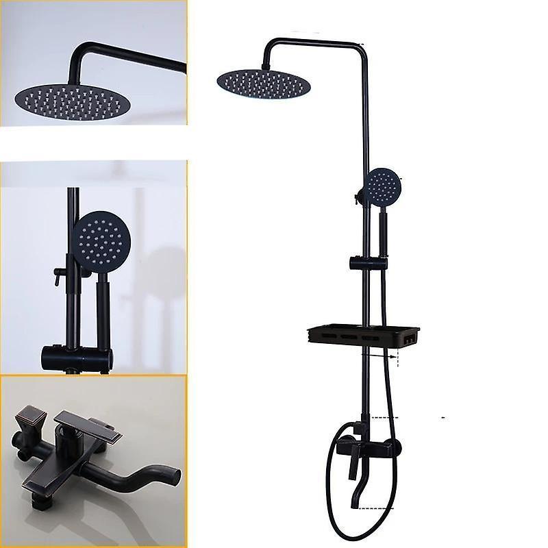 Slowmoose Rainfall Shower Faucet Set & Storage Shelf Shower Set B1