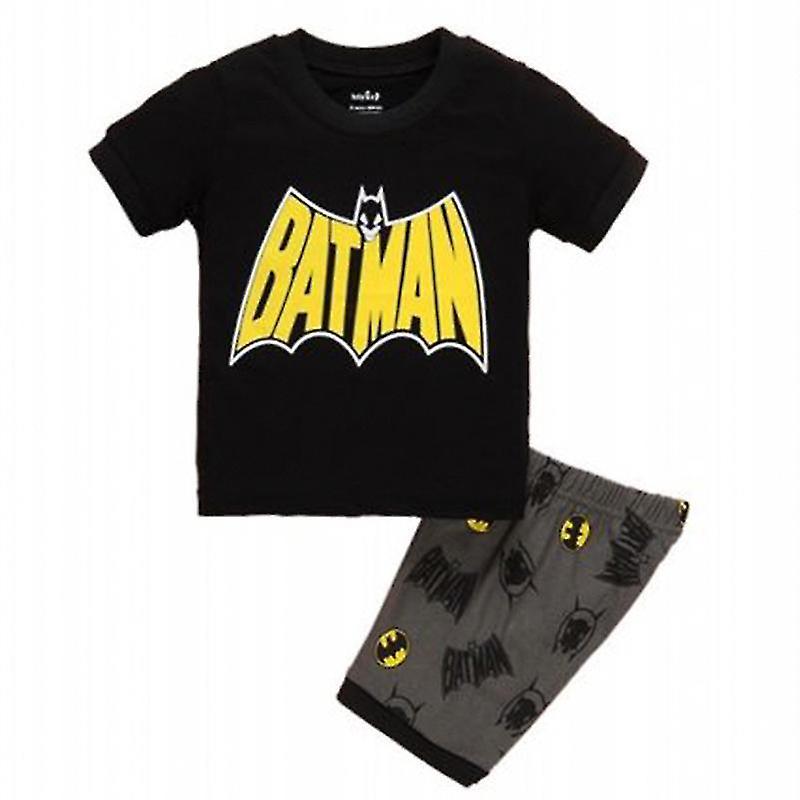 Sfygv Kids Boys Spiderman Batman Short Sleeve T-shirt And Shorts 2pc Set Outfit Black Batman 3-4 Years