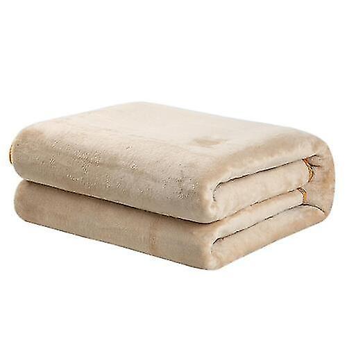 Bxs Electric Heated Throw Blanket Cozytek, 9 Heat Settings, Fleece Material Khaki Dual Control 180x150CM