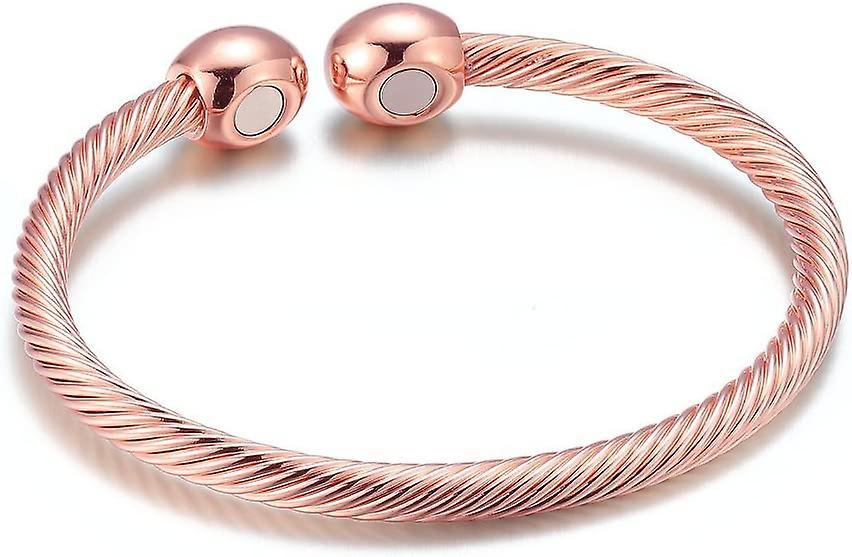 Maromalife Elegant Magnetic Bracelet Copper Therapy Magnets Bangle For Arthritis Pain For Women Men Gifts For Father's Day (rose Gold)