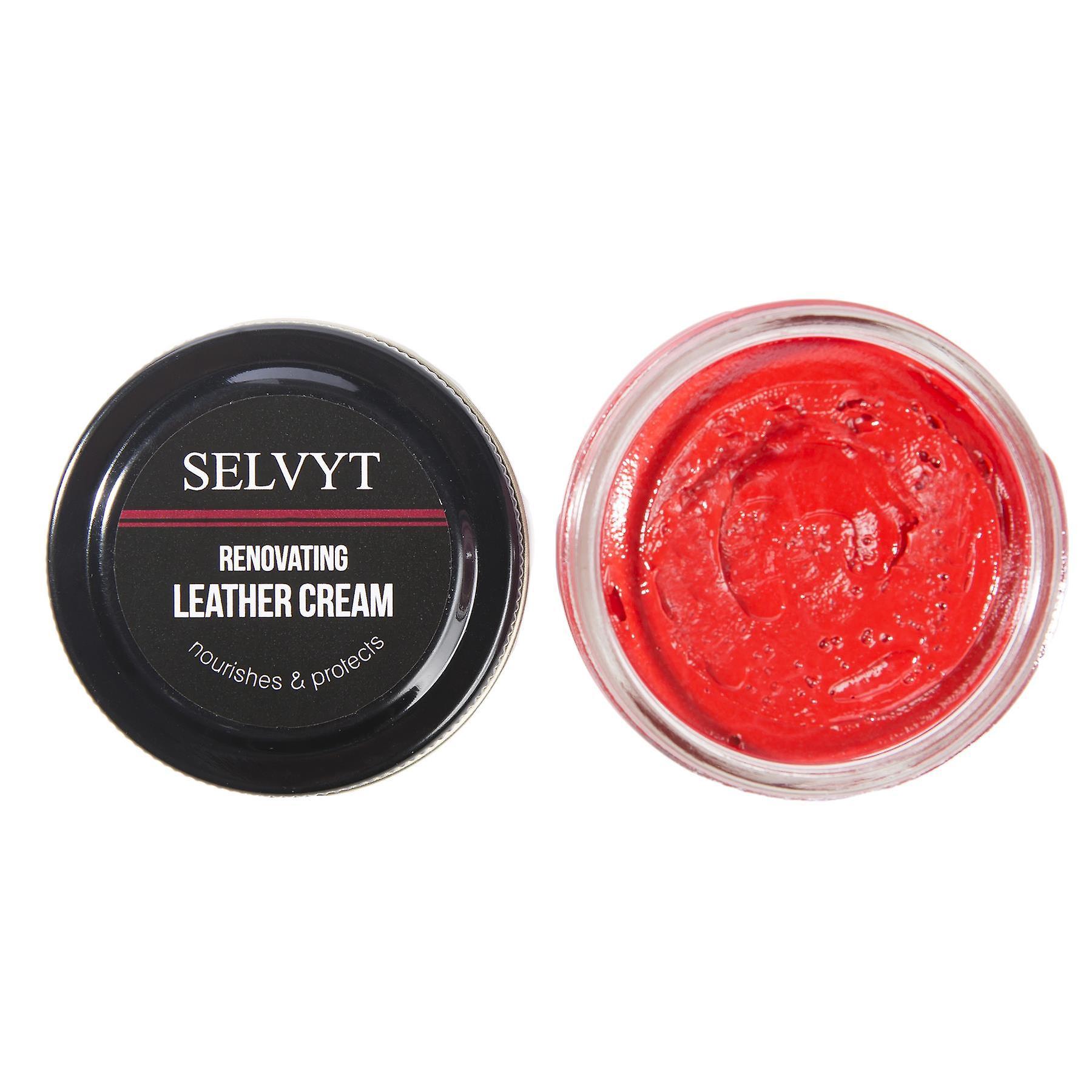 Selvyt Renovating Cream Polish for Shoes, Boots and Leather Goods-Red 50ml