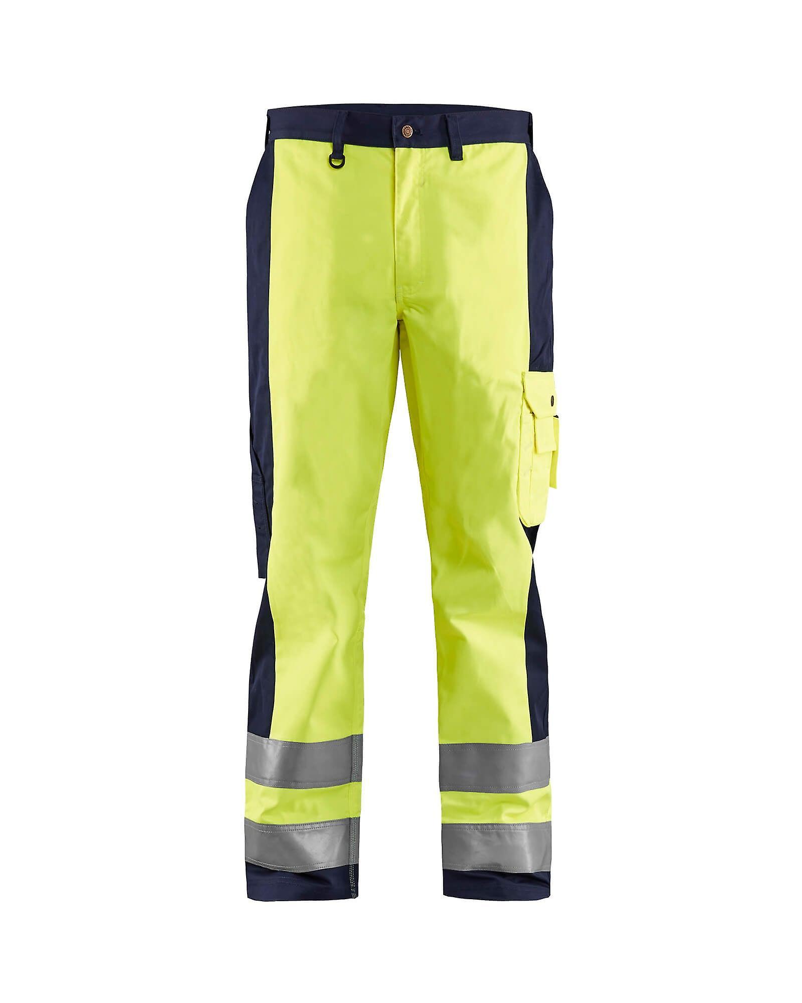 Blaklader 1583 hi-vis work trousers - mens (15831860) Yellow/navy blue