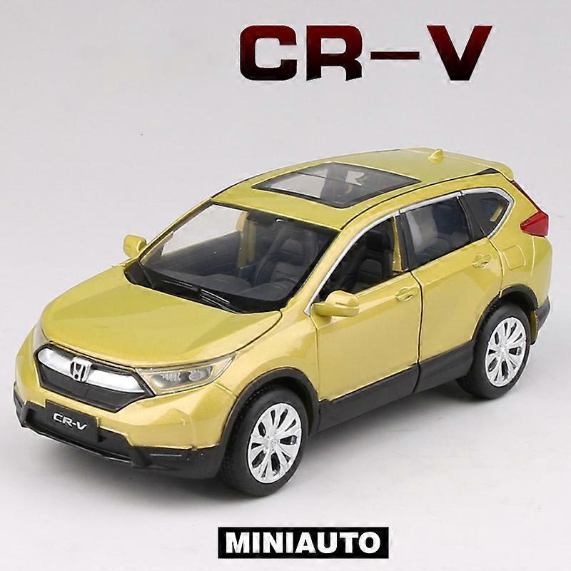 Toy Cars 1:32 Honda CRV SUV Car Model Alloy Car Die-cast Toy Car Model Sound and Light Childrens Toy Collectibles Golden