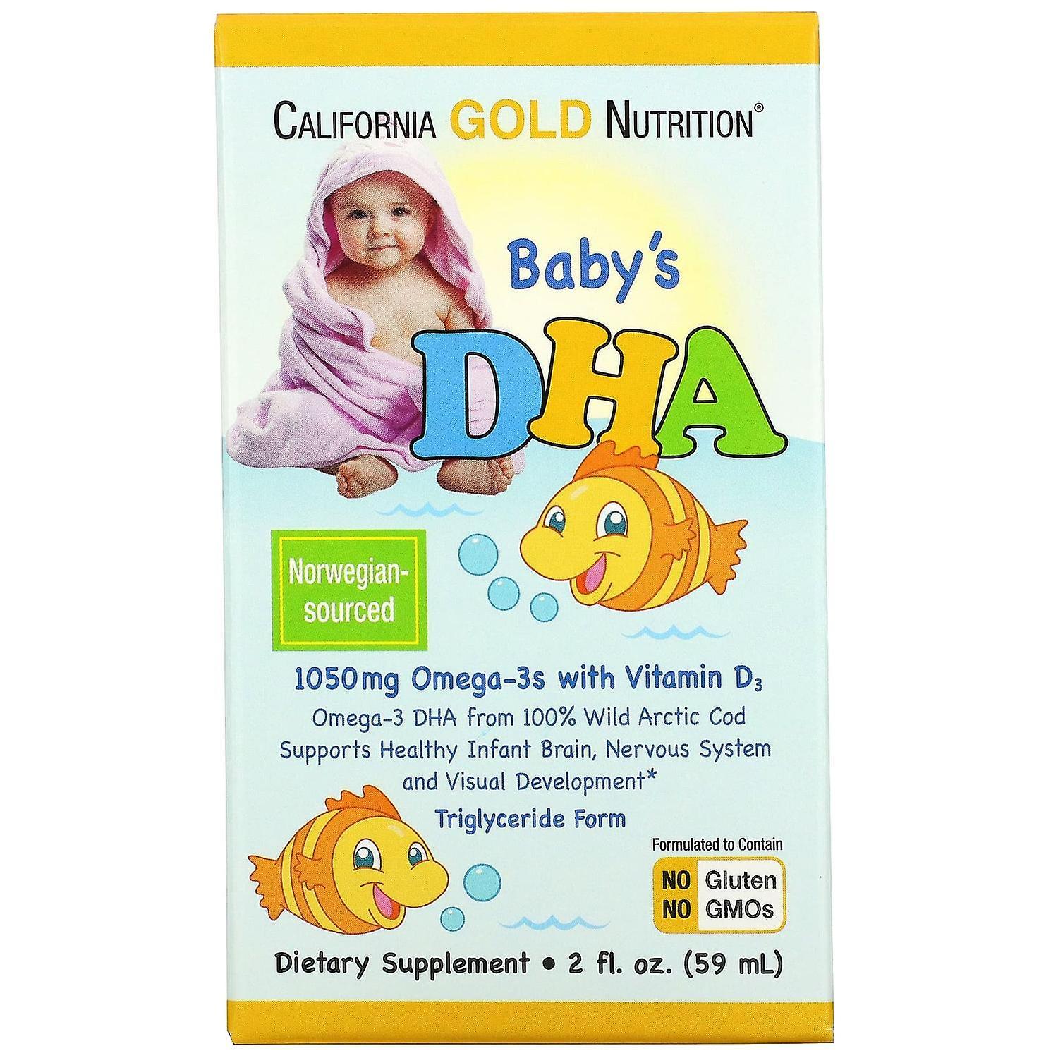 California Gold Nutrition, Baby's DHA, Omega-3s with Vitamin D3, 1,050 mg, 2 fl oz (59 ml)