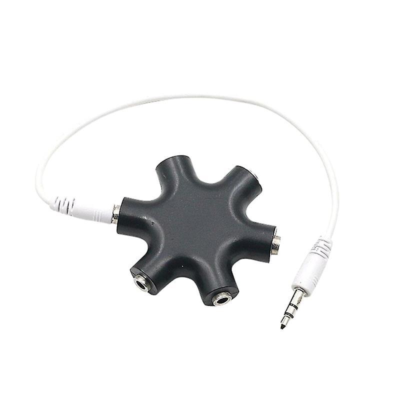 litelamg Mini Portable 1 to 5 3.5mm Plug Stereo Audio Earphone Splitter Adapter for Phone