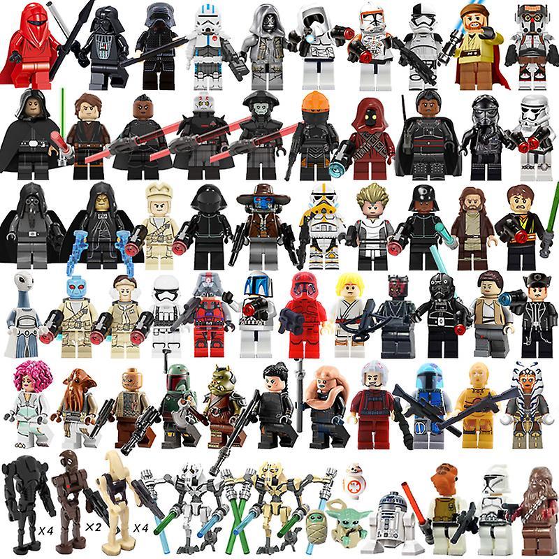 Huxmotor 73pcs/set Star Wars Luke Yoda Kinsawa Commandos Minifigures Toys 73 Pieces